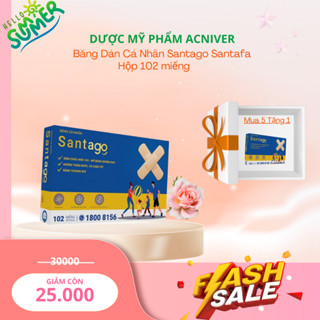 Băng dán cá nhân tiệt trùng Santago- Hộp 102 chiếc