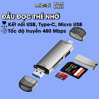 Đầu Đọc Thẻ Nhớ Micofi, Đồ Cổng Đọc Thẻ Nhớ Type C SD Đa Năng USB 3.0 Micro Card Reader OTG