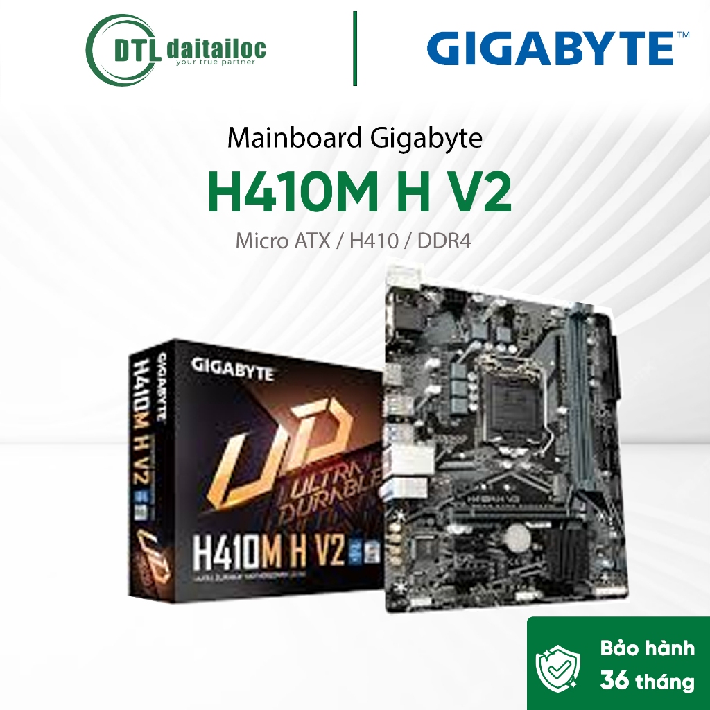 MAINBOARD GIGABYTE H410M H V2 Micro ATX / DDR4 | Chính Hãng | Bảo hành 36 tháng