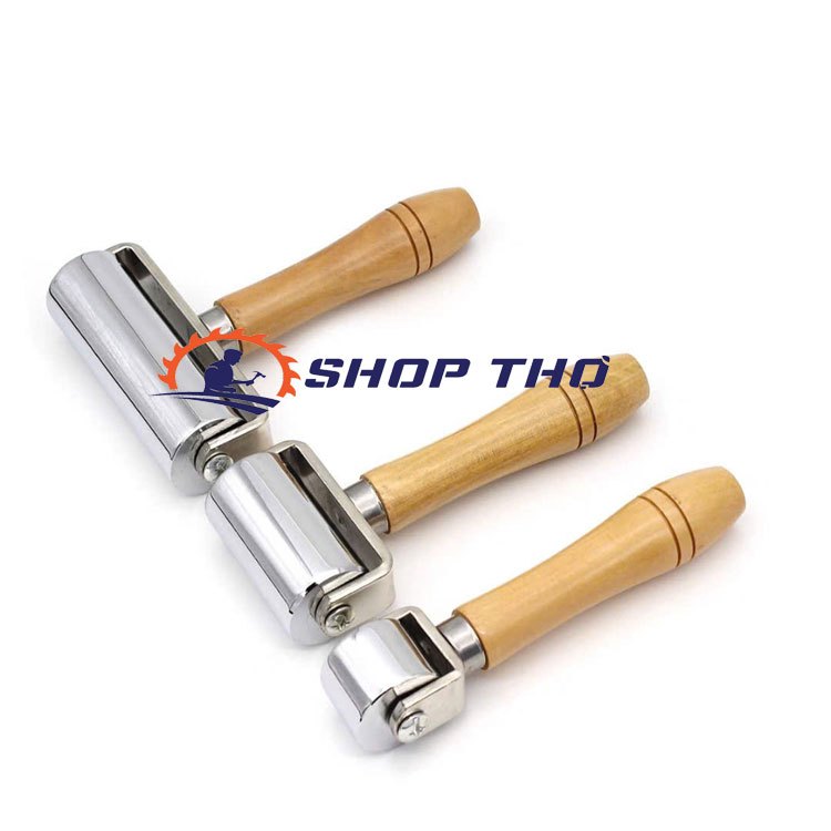 Con lăn cao su , con lăn kim loại tay cầm gỗ độ dài 25, 60, 100mm