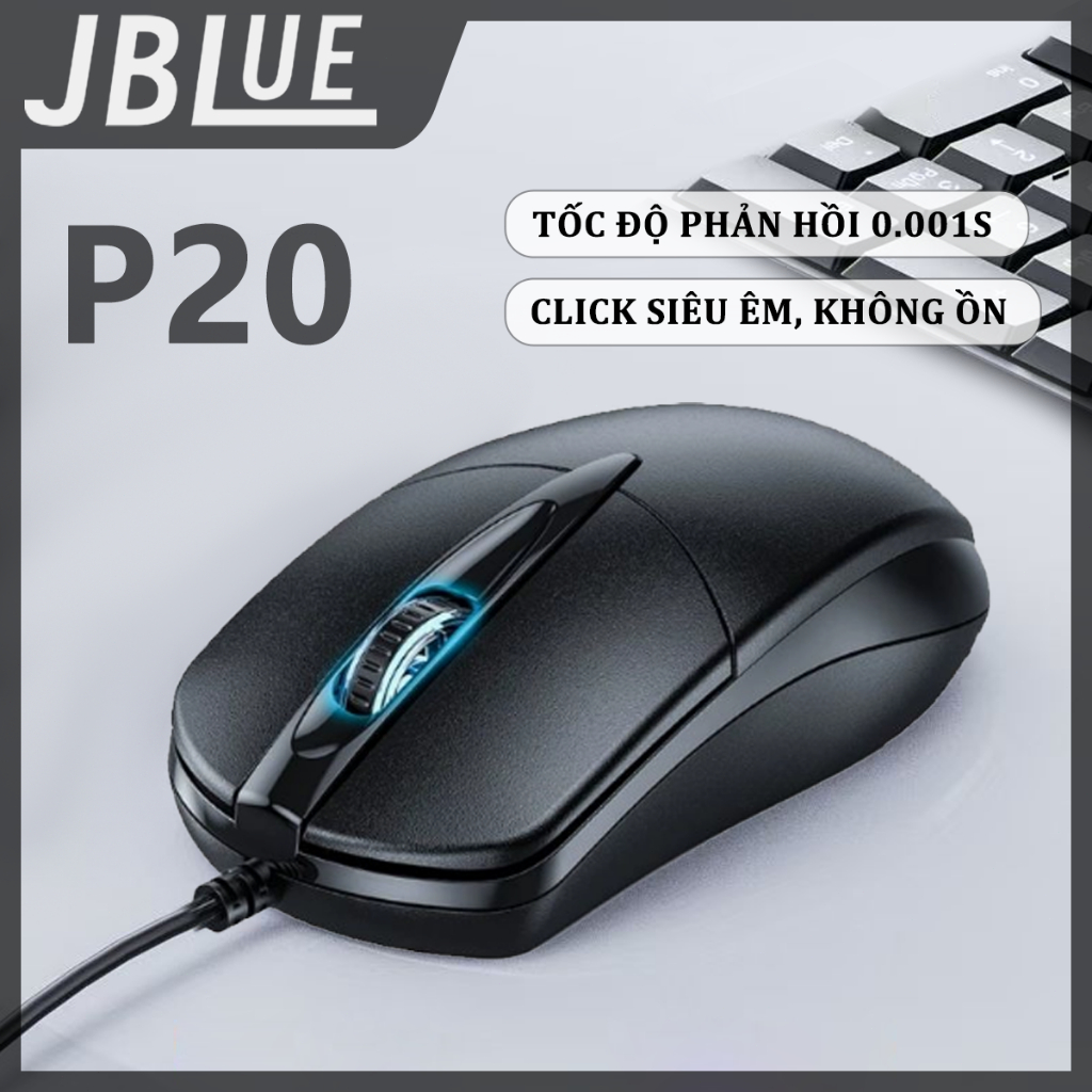 Chuột Có Dây JBLUE P20 - Siêu Êm DPI 1200 Chơi Game & Văn Phòng - Giá Rẻ