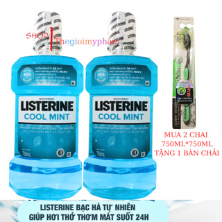Nước súc miệng listerine diệt khuẩn cool mint 750ml/250ml