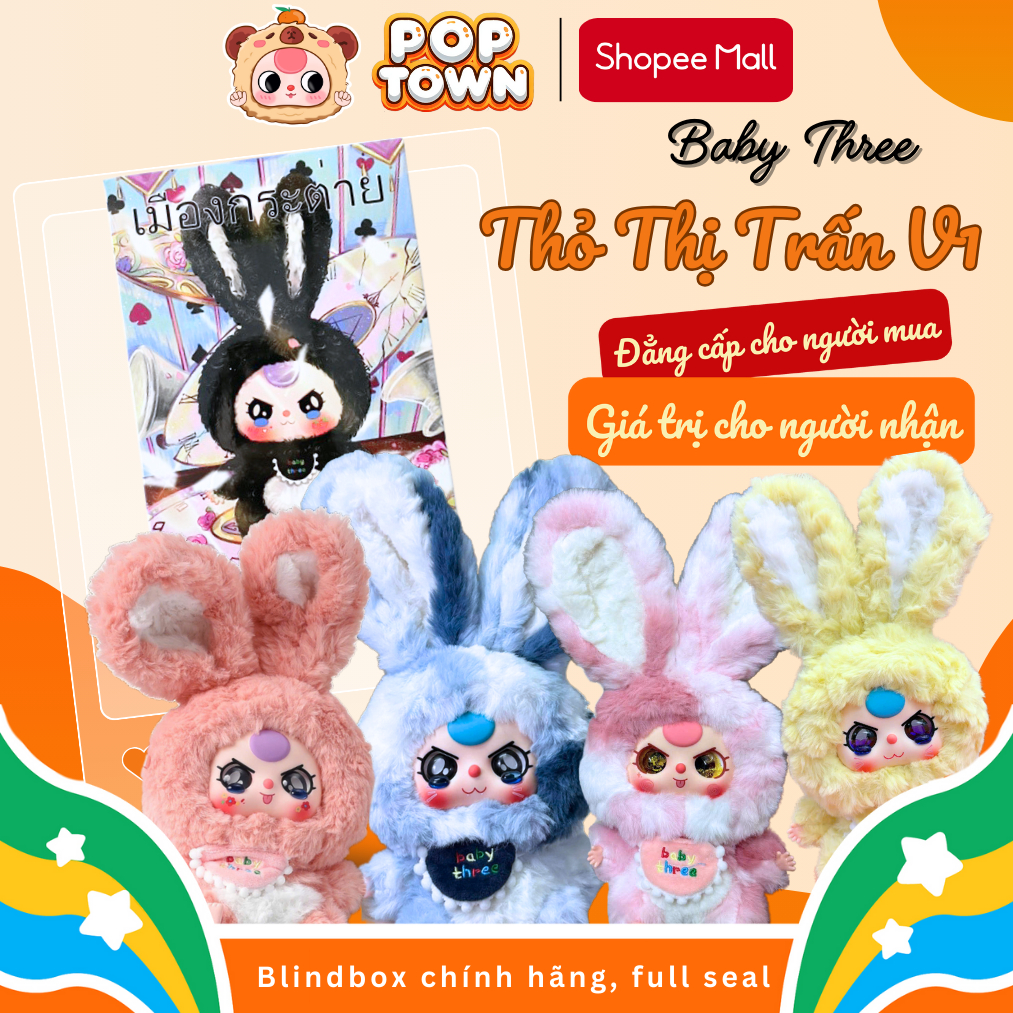 [HỎA TỐC] BABY THREE THỎ THỊ TRẤN V1 V3 V4 - Lily Rabbit Town-Blindbox,quà tặng, figure, gấu bông, đ