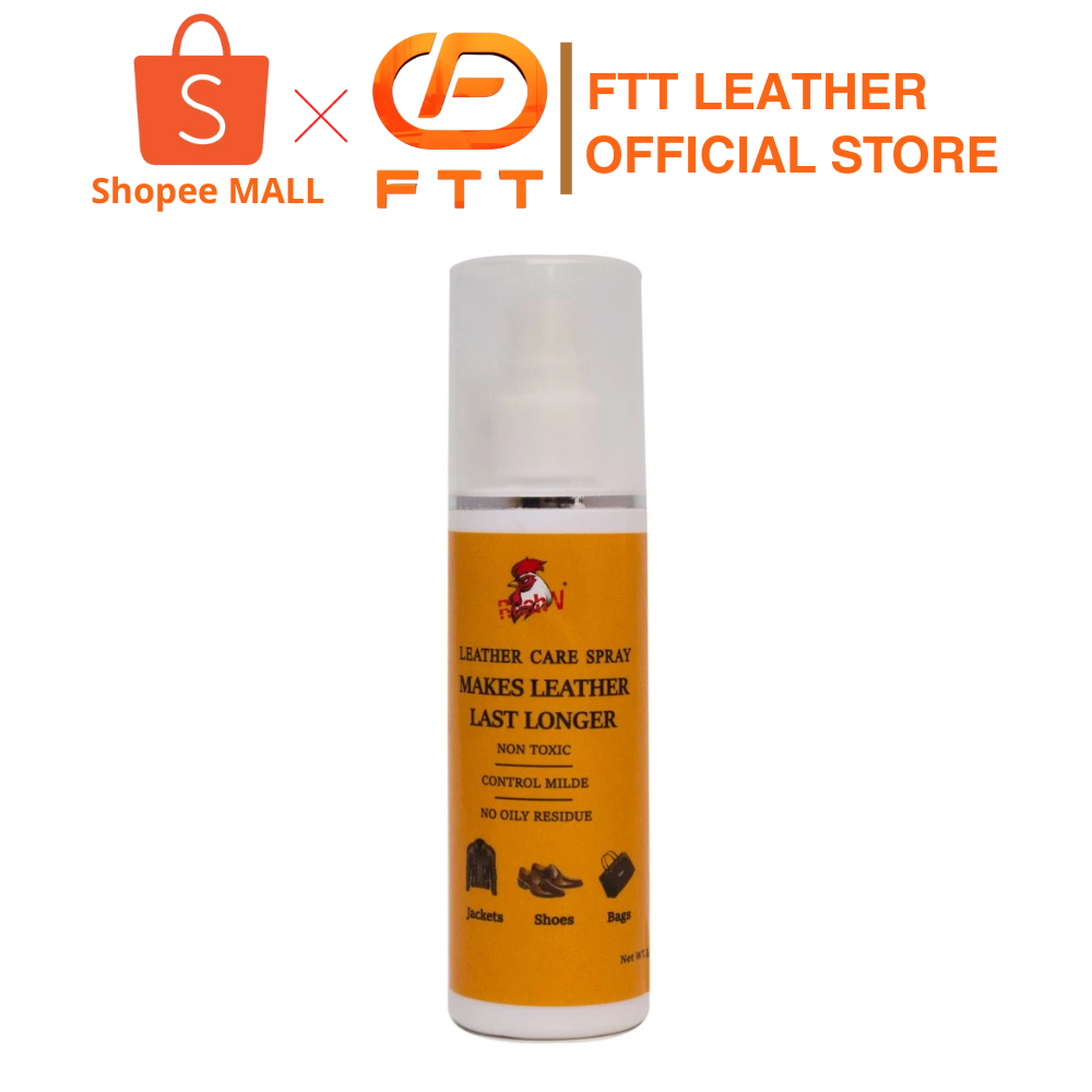 Xi đánh giày da, áo da chuyên dụng làm sạch, đánh bóng không màu Fttleather dạng xịt 120ml