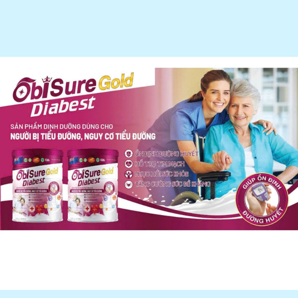 Sữa OBISURE GOLD DIABEST - Dinh Dưỡng Cho Người Tiểu Đường, Giúp Ổn Định Đường Huyết (Hộp 900g)