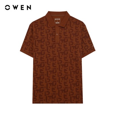 Owen - Áo polo Bodyfit APV253635 màu Nâu chất liệu CVC Spandex