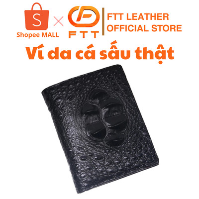 Ví nam da cá sấu 1 mặt phần gù đầu dáng ngang, đứng kích thước 12x9 - FTT Leather