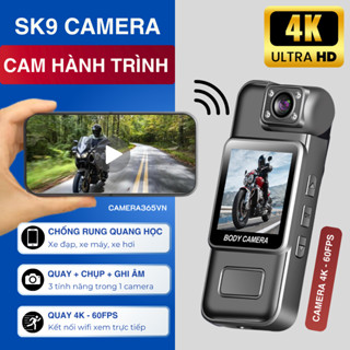  Camera Hành Trình 4K-60fps có màng hình HD sắc nét - Camera Mini cầm tay chống rung có wifi - Camera xe máy - xe đạp 