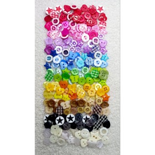 Set 50c cúc/nút nhựa nhiều mẫu xinh xắn theo tông màu dùng trong may mặc, trang trí thủ công, handmade