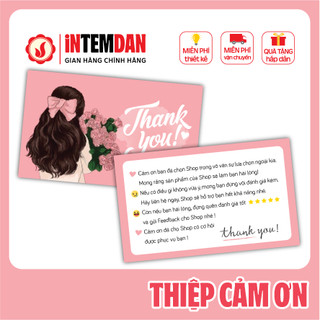 Mẫu C04 - COMBO 100 Card, Thiệp Cảm Ơn VINH LIEN in Theo Yêu Cầu, Size 9x5.5cm