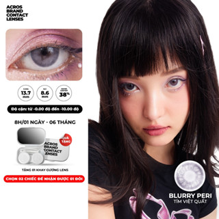   HOẢ TỐC SG  Kính áp tròng màu Tím việt quất BLURRY PERI ACROS – Lens dùng 6 tháng đeo 8h ngày 