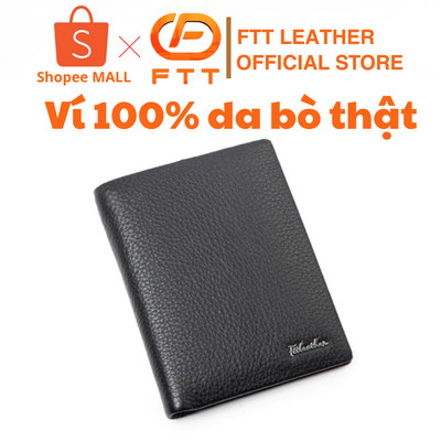 Ví da nam dáng đứng cao cấp FTT Leather tiện lợi nhiều ngăn để thẻ cam kết da thật V9005B