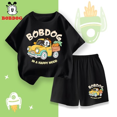Set bộ bé trai BOBDOG, quần áo bé trai màu hè chất liệu cotton thoáng mát in hình oto CD-BDO34