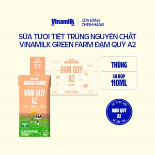 Thùng 48 hộp Sữa tươi Nguyên chất Tiệt trùng Vinamilk Green Farm A2 - 110ml