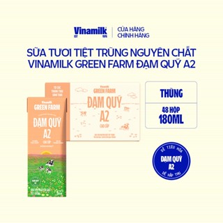  Thùng 48 hộp Sữa tươi Nguyên chất Tiệt trùng Vinamilk Green Farm A2 - 180ml 