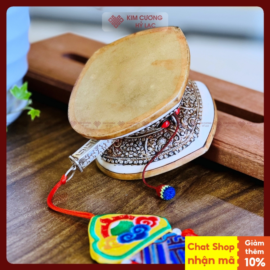 Trống Damaru Mật Tông [Mật Tông Việt Nam] Xuất Xứ Nepal 12x7cm