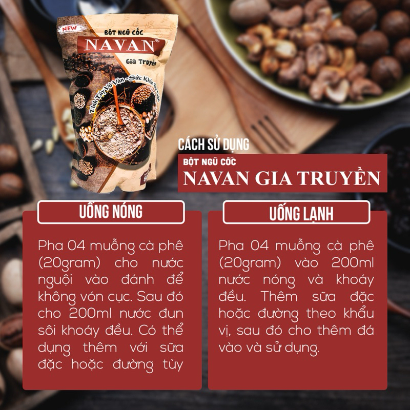 Bột ngũ cốc Navan gói 800gr