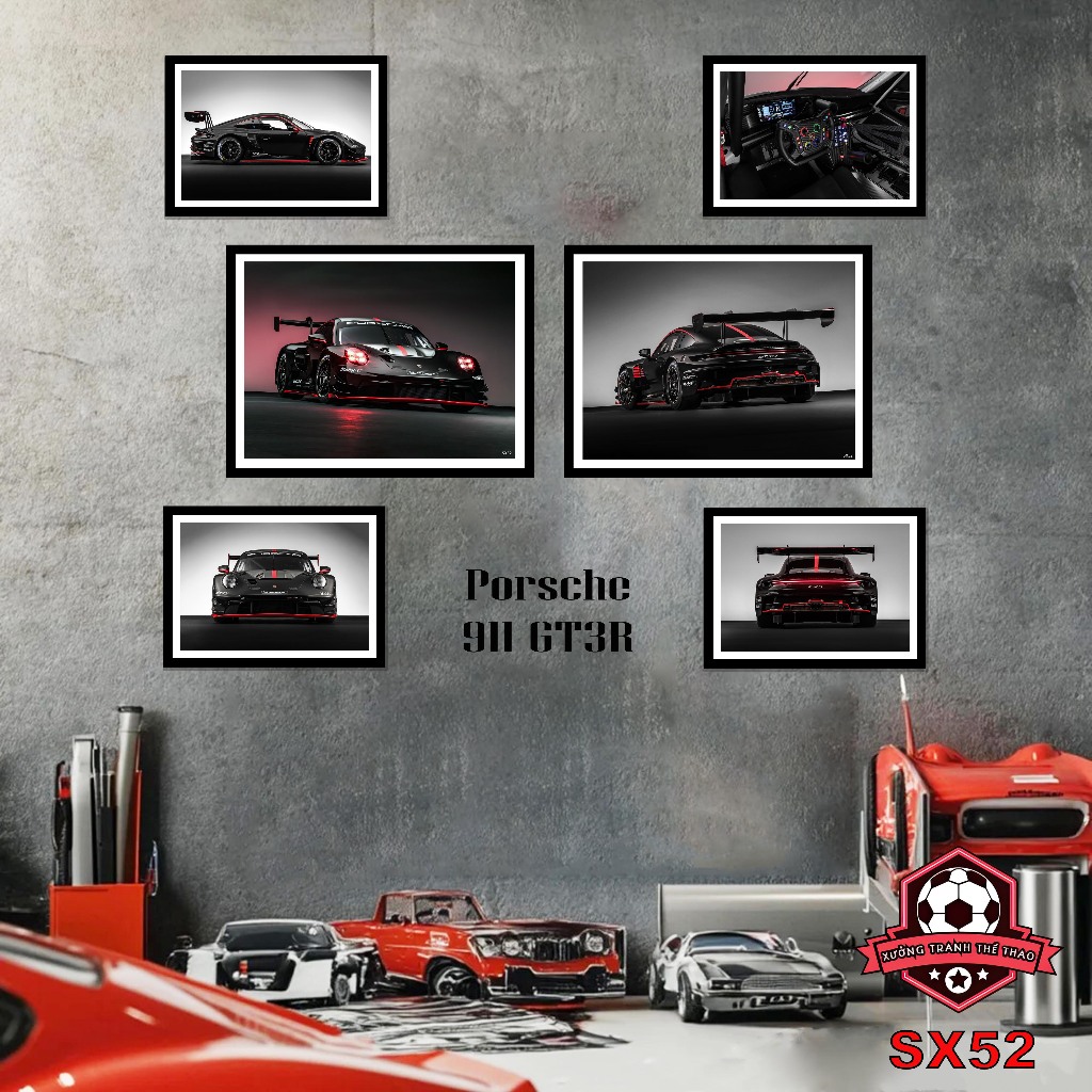 Bộ 6 tranh siêu xe PORSCHE dán tường, tranh ảnh decal,poster siêu xe Porsche, ảnh đẹp xe Porsche