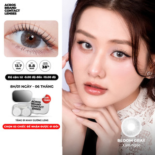 Kính áp tròng ACROS BRAND CONTACT LENSES - Màu xám ngọc Bloom Gray - Lens 6 tháng