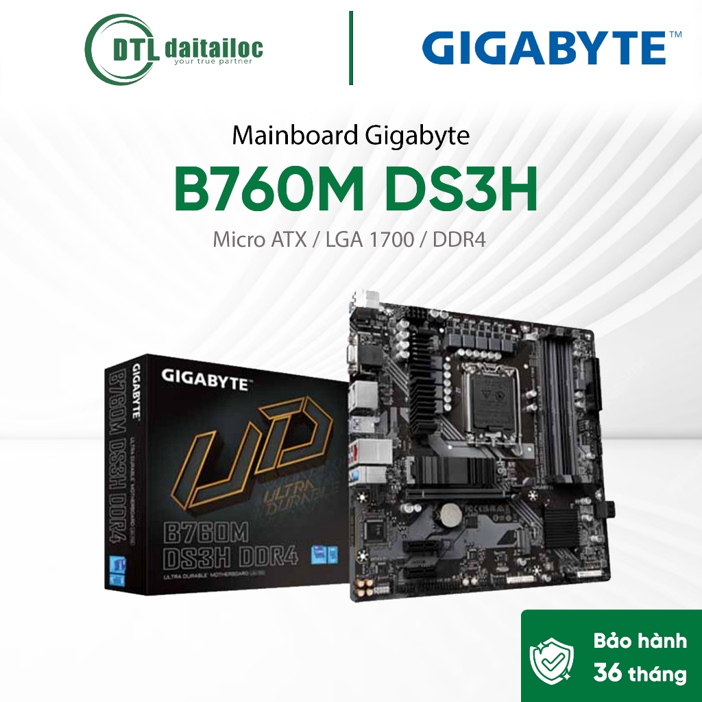 Mainboard Gigabyte B760M DS3H Micro ATX / LGA 1700 / DDR4 | Chính Hãng | Bảo Hành 36 tháng