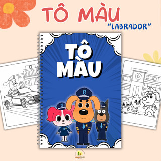 Tô màu chú chó Labrador dễ thương, Đồ chơi thủ công tập tô cho bé TB_48
