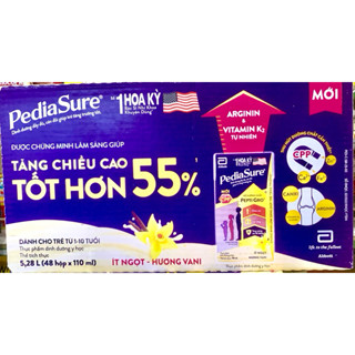  Thùng 48 hộp sữa pha sẵn Pediasure 110ml Vani Mẫu mới Ít ngọt  HSD 10 26  