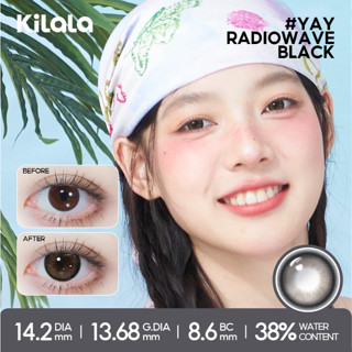 Kính áp tròng Kilala màu đen Yay Radiowave Black/Soda Black/ Sesame Black/ Miss Black lens cận 6 tháng có độ (0-5.5)