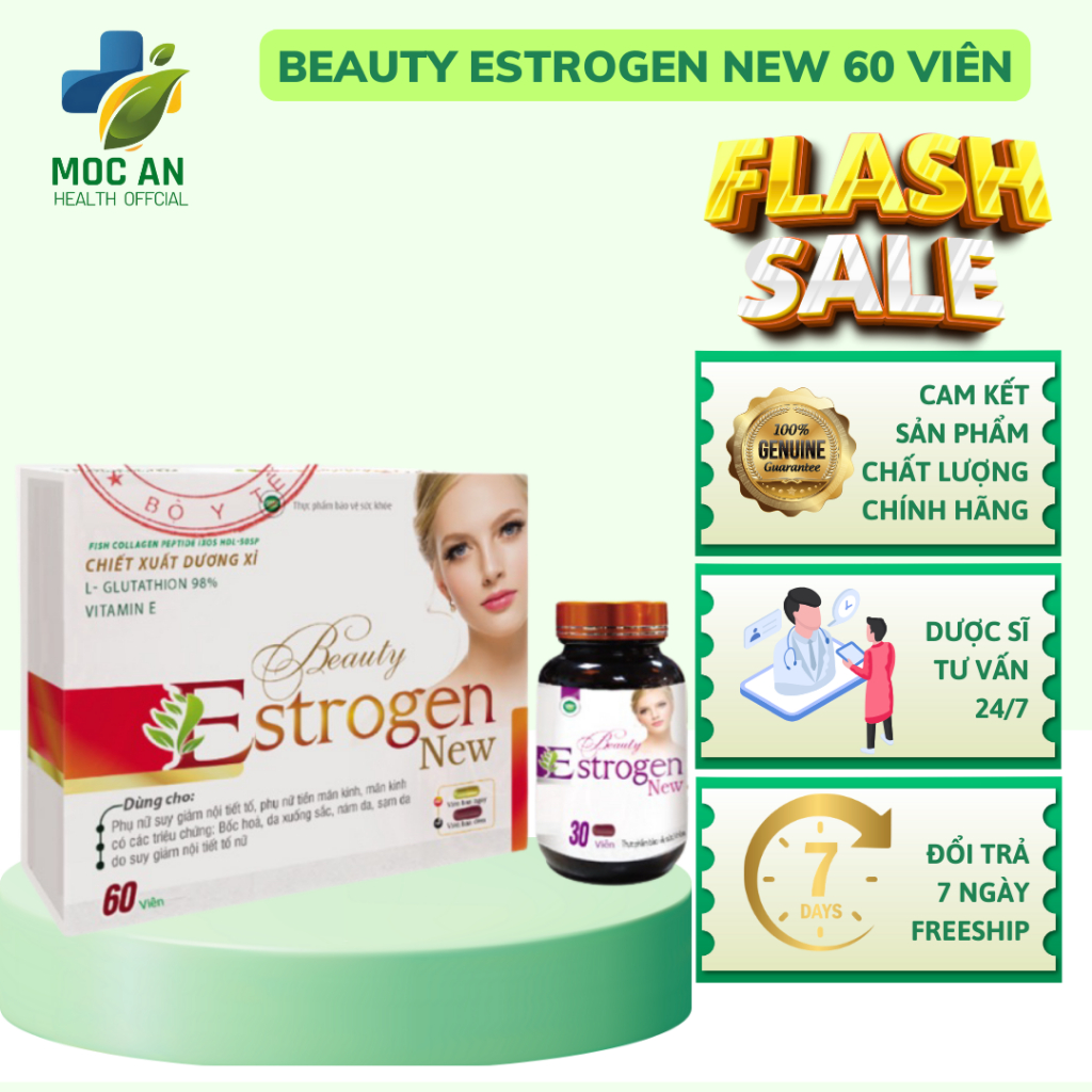 Viên uống nội tiết tố nữ BEAUTY ESTROGEN NEW – Hỗ trợ cân bằng nội tiết, chăm sóc sắc đẹp và sức khỏ