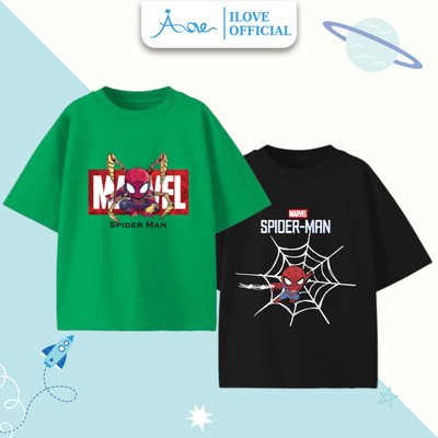[MỚI] Áo thun cộc tay cho bé trai AORE, Áo phông tay ngắn in hình SPIDER MAN chất COTTON mềm mịn 9-36kg