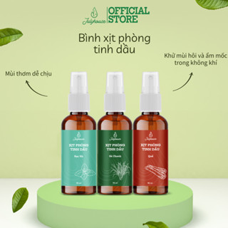 Xịt phòng tinh dầu sả chanh, bạc hà, quế JULYHOUSE 50ml khử mùi nhiều không gian