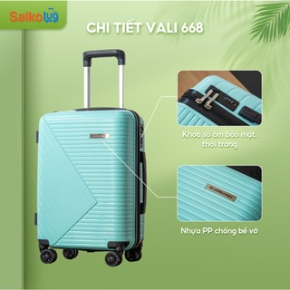  Vali nhựa PP SK668 là mẫu vali kéo cao cấp chống vỡ siêu bền chịu lực cực lớn size 20 24 28 