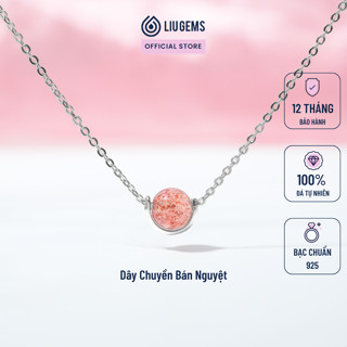 Dây Chuyền Bán Nguyệt Bạc Nữ 925 Liugems Mix Đá Tự Nhiên Phong Thuỷ Tinh Tế Dễ Thương DC15