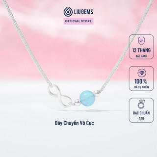  Dây Chuyền Bạc Nữ 925 Liugems Vô Cực Đá Tự Nhiên Phong Thủy Cá Tính Độc Đáo Thời Trang DC29 