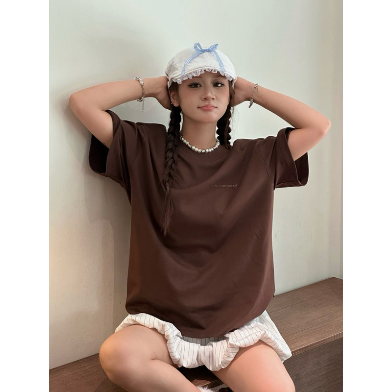 [Premium] Áo Thun Boxy Nevasome Premium Cotton 300gsm Tay Lỡ Form Boxy Rộng Nam Nữ Cổ Tròn | BigBuy360 - bigbuy360.vn