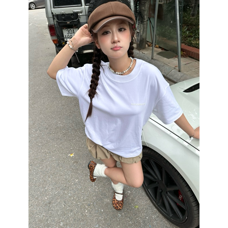 [Premium] Áo Thun Boxy Nevasome Premium Cotton 300gsm Tay Lỡ Form Boxy Rộng Nam Nữ Cổ Tròn | BigBuy360 - bigbuy360.vn
