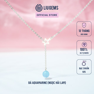 Dây Chuyền Bạc 925 Cho Nữ Liugems 1 Hạt Size Nhỏ Tinh Tế Kết Hợp Charm Ngôi Sao Mix Đá Phong Thuỷ DC04