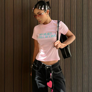 Áo Thun Babytee Màu Hồng Baby Chữ Xanh Form Ôm Body Cho Nữ - Camei Studio