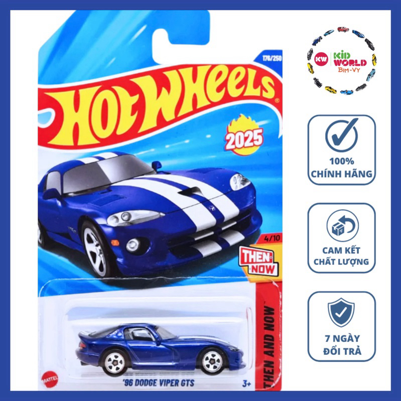 Xe mô hình Hot Wheels basic '96 Dodge Viper GTS HYW50.