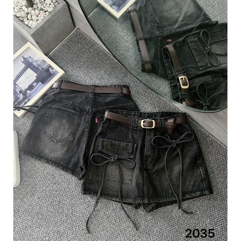 Quần Giả Váy Bigsize 40-90kg Phối Dây Nơ Điệu Đà, Chân Váy Jean Bigsize Ms2035 | BigBuy360 - bigbuy360.vn