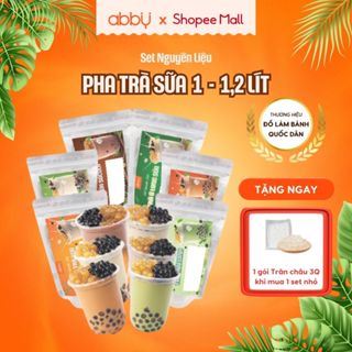 [ABBY][TẶNG 3 LOẠI TRÂN CHÂU] Set nguyên liệu làm trà sữa ô long, hồng trà - Thành phẩm 1L - 1,2L - Trà thơm, chuẩn vị