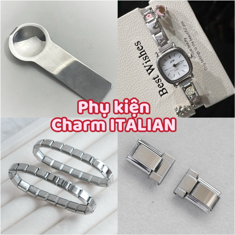 (Sẵn hàng) Phụ kiện móc charm italian và móc đồng hồ