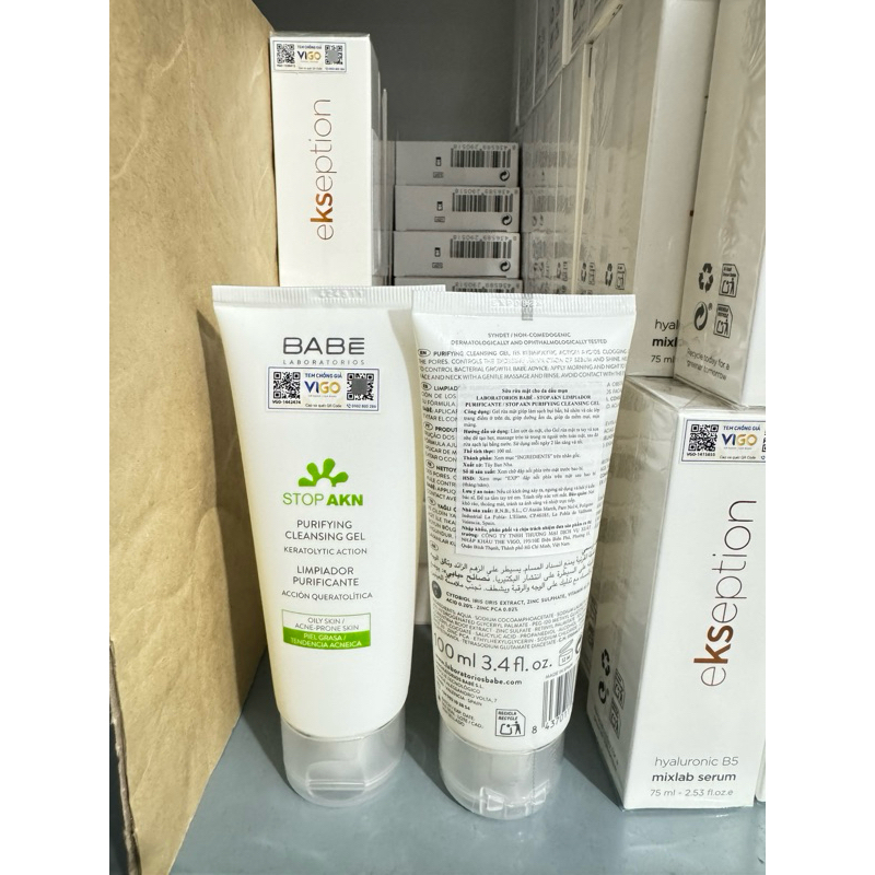 Sữa rửa mặt BABE Stop Akn Purifying Cleansing gel cho da dầu mụn 100ml/200ml_BumHouse | BigBuy360 - bigbuy360.vn