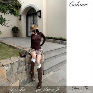 [ CHOCO FIT ] Set áo gài nút tay dài thun lạnh mỏng - Chân váy caro xếp ly basic dễ mặc