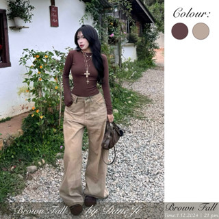 [ BROWN FALL ]  Quần jeans ống rộng cạp trễ basic dễ mặc [ ĐỌC KỸ MÔ TẢ TRƯỚC KHI MUA ]