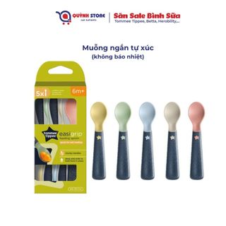   Mẫu mới  Muỗng thìa ăn dặm cán ngắn tự xúc Tommee Tippee Easigrip màu pastel 