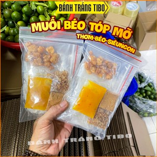 Combo 10 Bịch Bánh Tráng Muối Béo Tóp Mỡ - Rìa Phơi Sương Muối Nhuyễn Trộn Muối Béo, Hành Phi, Tóp Mỡ – Bánh Tráng TIBO