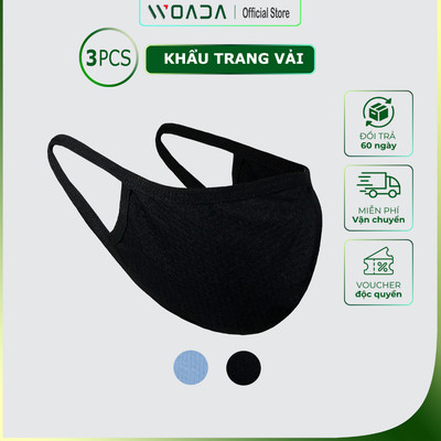 [COMBO 3] Khẩu Trang Vải Chất Liệu Polyamide Cao Cấp Thoáng Khí Thương Hiệu WOADA LKKT02