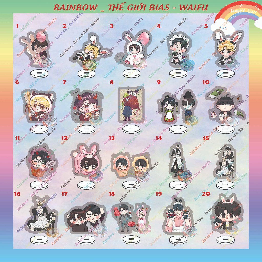 Standee mica Payback 5cm, mô hình acrylic Báo thù manhwa bl