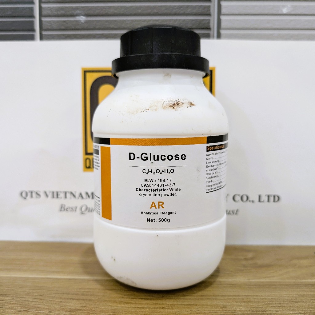 Đường D-Glucose - C6H12O6.H2O - Chai 500g - CAS 5996-10-1