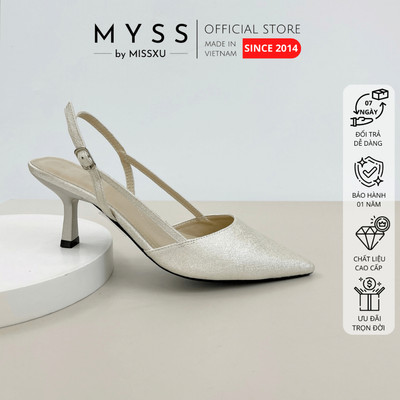 Giày cao gót nữ MYSS mũi nhọn quai cài sau 6 cm cao cấp thời trang - CG306